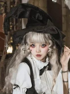 Chapeau de Lolita gothique accessoire de sorcière pour fille magique et Lolita noire