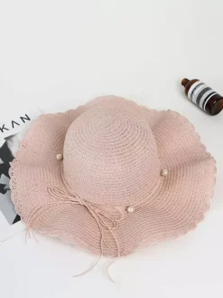 Chapeau de paille à large bord pour femme protection solaire idéal pour la plage collection été 2026