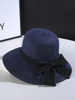 Chapeau de paille à n艙ud pour femme chapeau de soleil d'été en bord de mer 2026