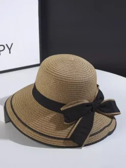 Chapeau de paille à n艙ud pour femme chapeau de soleil d'été en bord de mer 2026