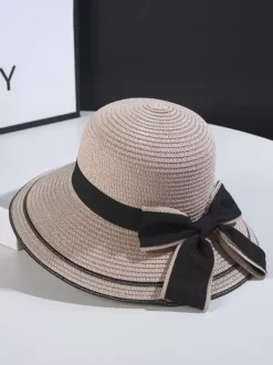 Chapeau de paille à n艙ud pour femme chapeau de soleil d'été en bord de mer 2026