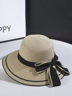 Chapeau de paille à n艙ud pour femme chapeau de soleil d'été en bord de mer 2026