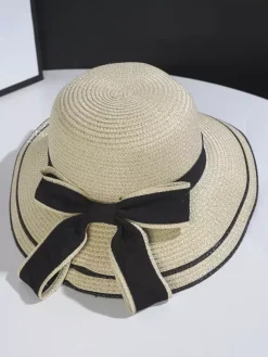 Chapeau de paille à n艙ud pour femme chapeau de soleil d'été en bord de mer 2026