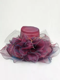 Chapeau d'église élégant en maille pour femme chapeau de soleil à fleurs en soie