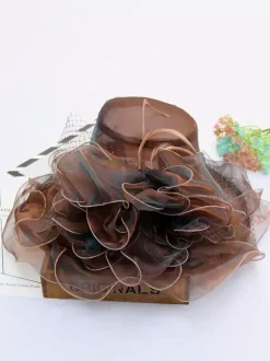 Chapeau d'église élégant en maille pour femme chapeau de soleil à fleurs en soie