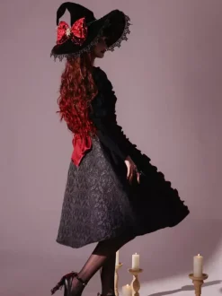Chapeau gothique Lolita Rose N艙uds Volants Accessoire Dentelle Polyester Accessoires Lolita