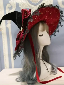 Chapeau gothique Lolita Rose N艙uds Volants Accessoire Dentelle Polyester Accessoires Lolita