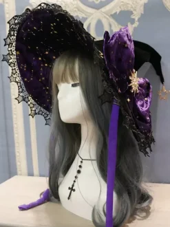 Chapeau gothique Lolita Rose N艙uds Volants Accessoire Dentelle Polyester Accessoires Lolita