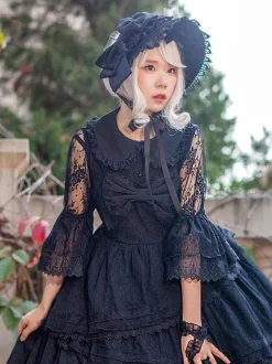 Chapeau Lolita Classique Infanta Accessoire Noeuds Noirs Accessoires Lolita