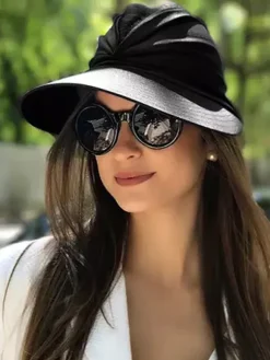 Chapeau pare-soleil à large bord pour femme protection UV UPF 50 élastique creux été 2026