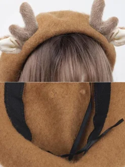 Chapeau Sweet Lolita Accessoire marron café Accessoires Lolita en polyester