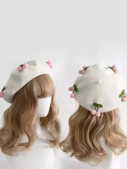 Chapeau Sweet Lolita Rouge Accessoire Accessoires Lolita en Polyester