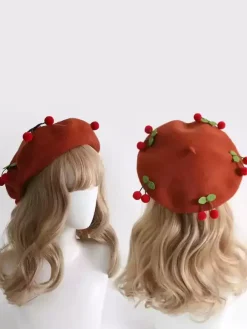 Chapeau Sweet Lolita Rouge Accessoire Accessoires Lolita en Polyester
