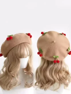 Chapeau Sweet Lolita Rouge Accessoire Accessoires Lolita en Polyester