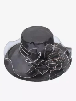Chapeaux bibi pour femmes chapeaux romantiques en organza et soie avec fleurs pour le thé