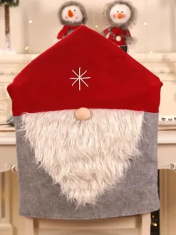 Chapeaux de Noël gris Fibre de polyester Costumes de vacances de Noël rouge