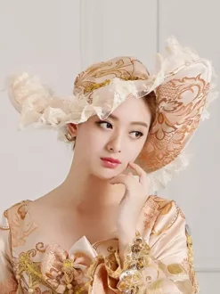 Chapeaux victoriens à large bord brodés en dentelle pour femmes pour fêtes