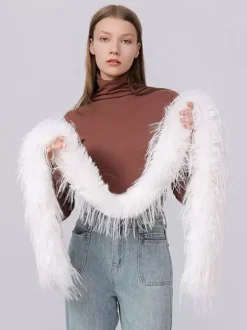Écharpe Élégante Pour Femme En Fausse Fourrure