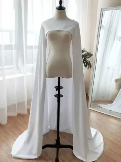 écharpe de mariée boléro mariage cape mariée col rond à traîne