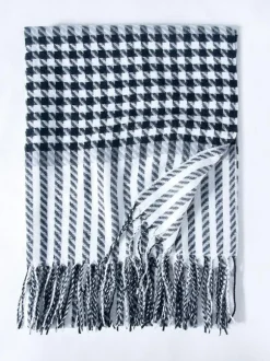 Écharpe Pour Femme Charmante Frange À Carreaux Hiver Chaud Longues Écharpes