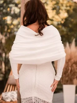Écharpes de mariage Capes ivoire Couvertures de mariée en velours