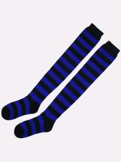 Chaussettes lolita en orlon avec rayure Déguisements Halloween