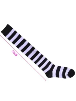 Chaussettes lolita en orlon avec rayure Déguisements Halloween