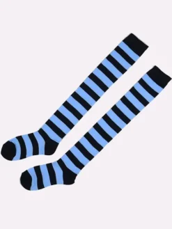 Chaussettes lolita en orlon avec rayure Déguisements Halloween