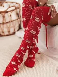 Chaussettes Longues Motif Noël N艙ud