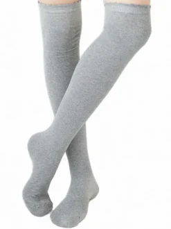 Chaussettes lolita en coton à mémoire de forme unicolore Déguisements Halloween