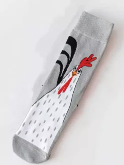Chaussettes longues unisexes amusantes à motif pattes de poulet chaussettes fantaisie mignonnes à imprimé animal