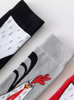 Chaussettes longues unisexes amusantes à motif pattes de poulet chaussettes fantaisie mignonnes à imprimé animal