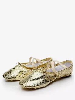 chausson de pointe Ballerines femme or