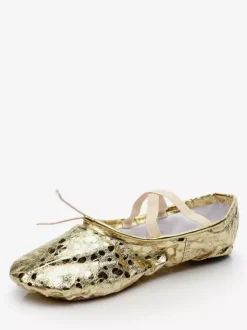 chausson de pointe Ballerines femme or