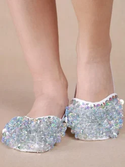 Chaussons de danse du ventre chaussures Bling Bling chaussures de danse en argent pour adulte