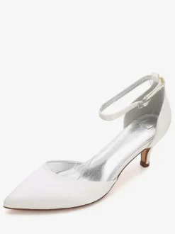 Chaussure de mariée en soie et satin à petits talons