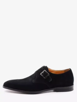 Chaussures à boucle pour homme mocassins à bout pointu en daim tendance en cuir mat