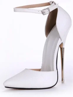 Chaussures à talon haut blanches en Synthétique avec boucle