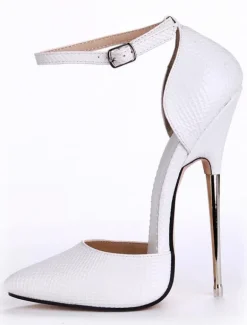Chaussures à talon haut blanches en Synthétique avec boucle