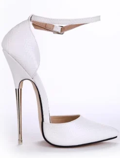 Chaussures à talon haut blanches en Synthétique avec boucle