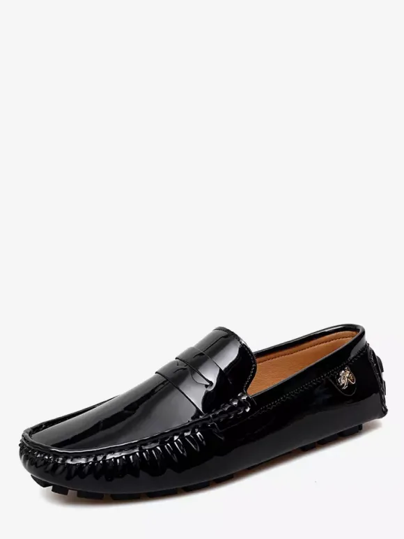 Chaussures décontractées pour hommes bout rond chaussures de conduite à enfiler
