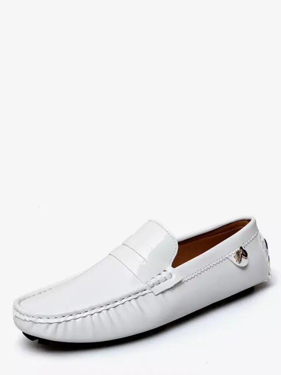 Chaussures décontractées pour hommes bout rond chaussures de conduite à enfiler