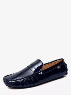 Chaussures décontractées pour hommes bout rond chaussures de conduite à enfiler