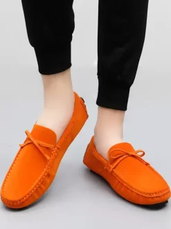 Chaussures décontractées pour hommes mocassins de conduite en daim avec n艙ud.