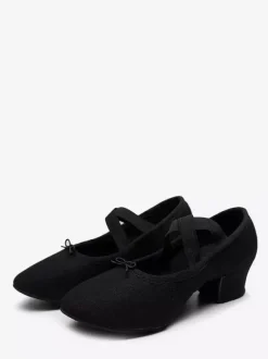 Chaussures de danse classique noires à bout fermé pour femme