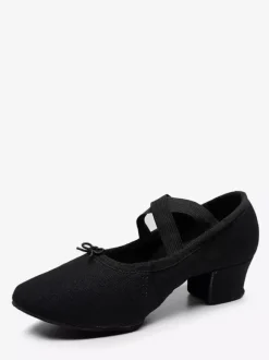 Chaussures de danse classique noires à bout fermé pour femme