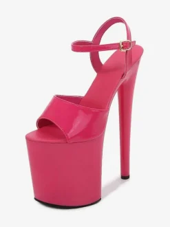 Chaussures De Danse De Pôle Blanc Sandales À Talons Hauts À Plate-forme Sexy
