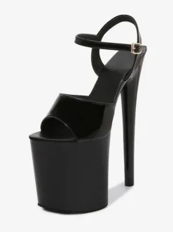 Chaussures De Danse De Pôle Blanc Sandales À Talons Hauts À Plate-forme Sexy