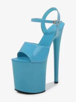 Chaussures De Danse De Pôle Blanc Sandales À Talons Hauts À Plate-forme Sexy