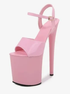 Chaussures De Danse De Pôle Blanc Sandales À Talons Hauts À Plate-forme Sexy